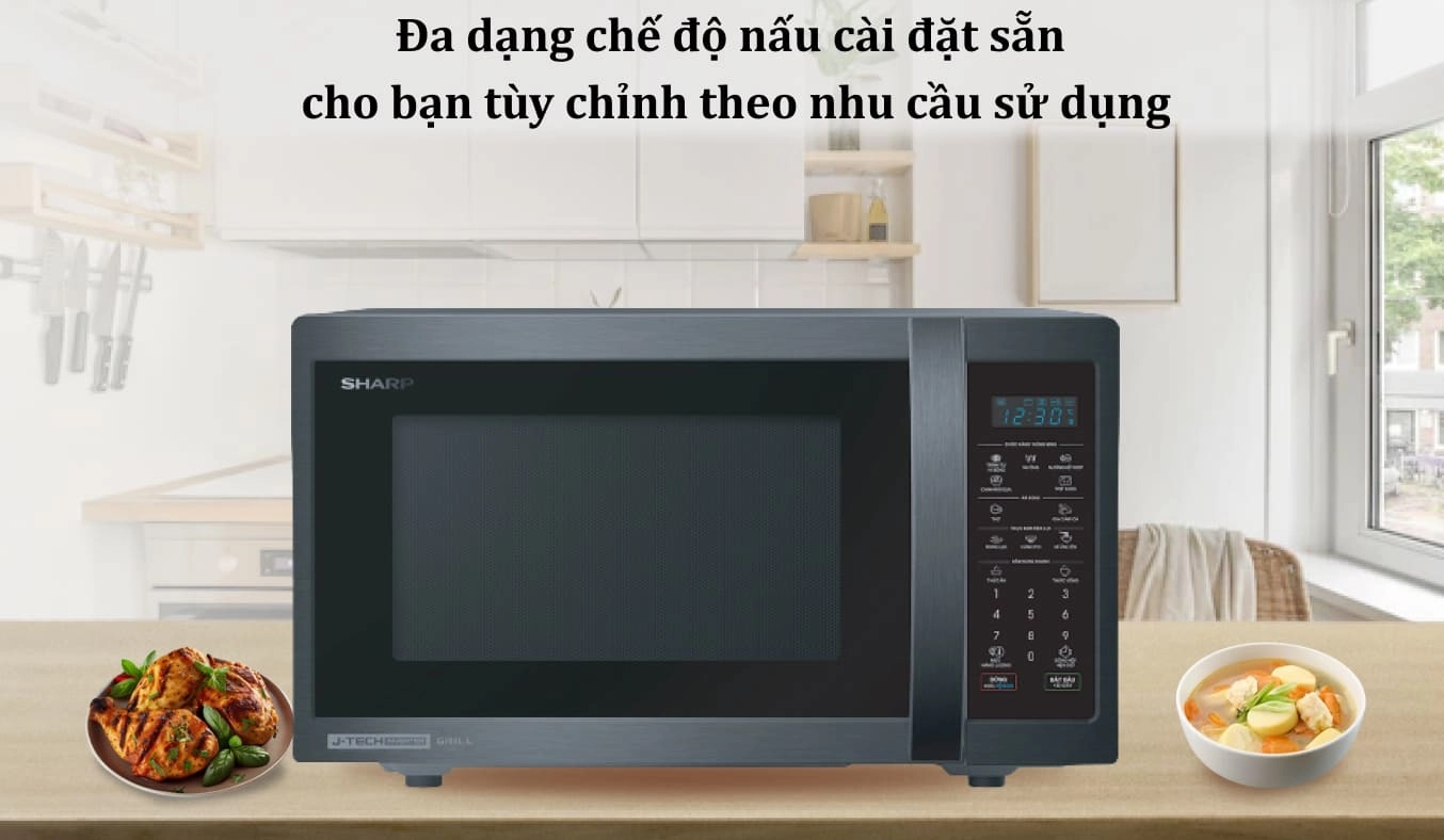 Lò vi sóng có nướng Sharp 28 lít R-G728XVN-BST - Ảnh 2