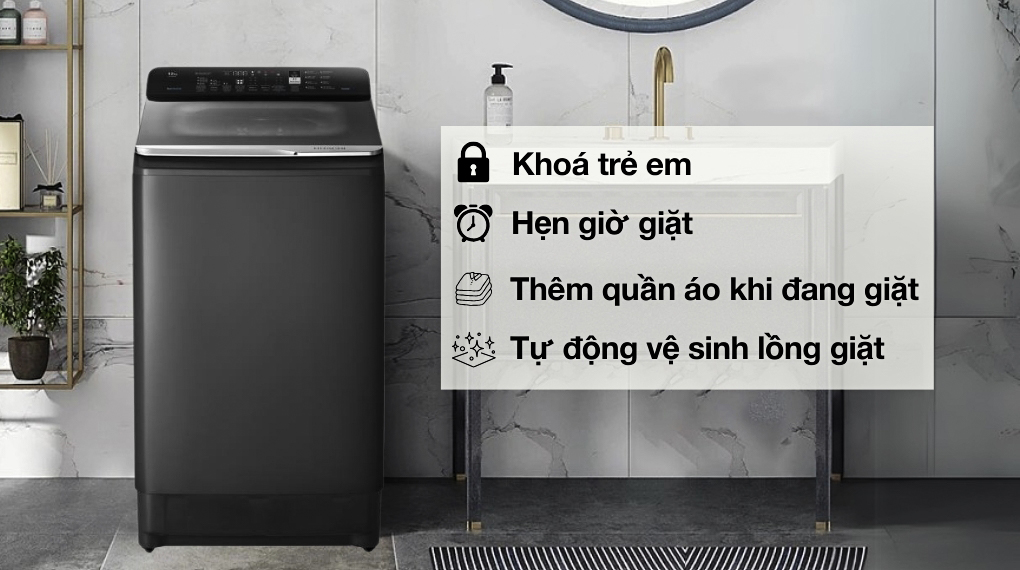 Máy giặt Hitachi Inverter 12 kg LTL 12MVJWT GG - Ảnh 4
