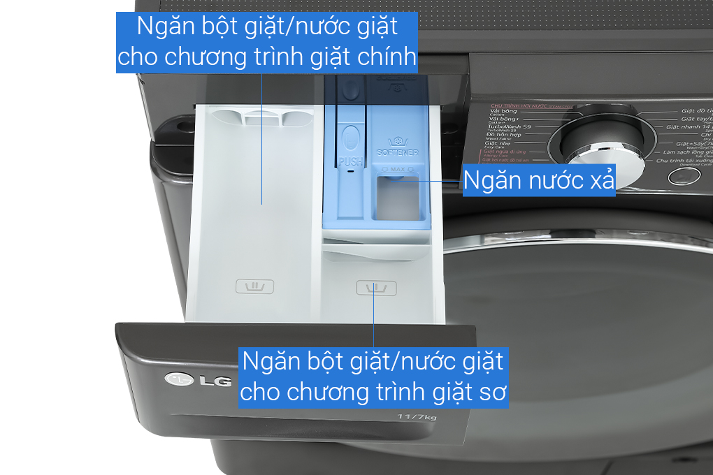 Máy giặt sấy LG Inverter FV1411D4B 11/7kg - Ảnh 4