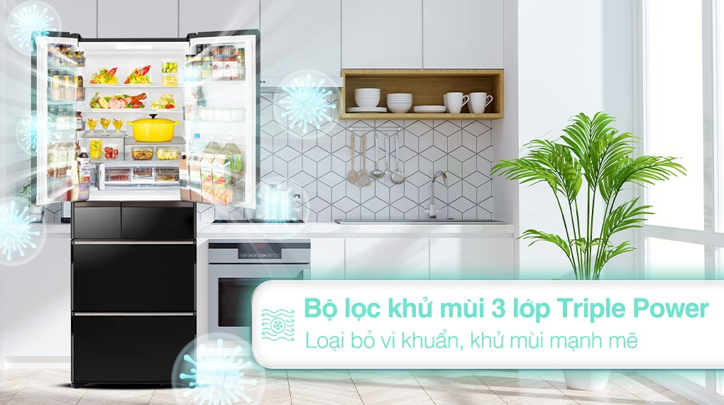 Tủ lạnh Hitachi Inverter 615 lít Multi Door R-WX620KV - Ảnh 4