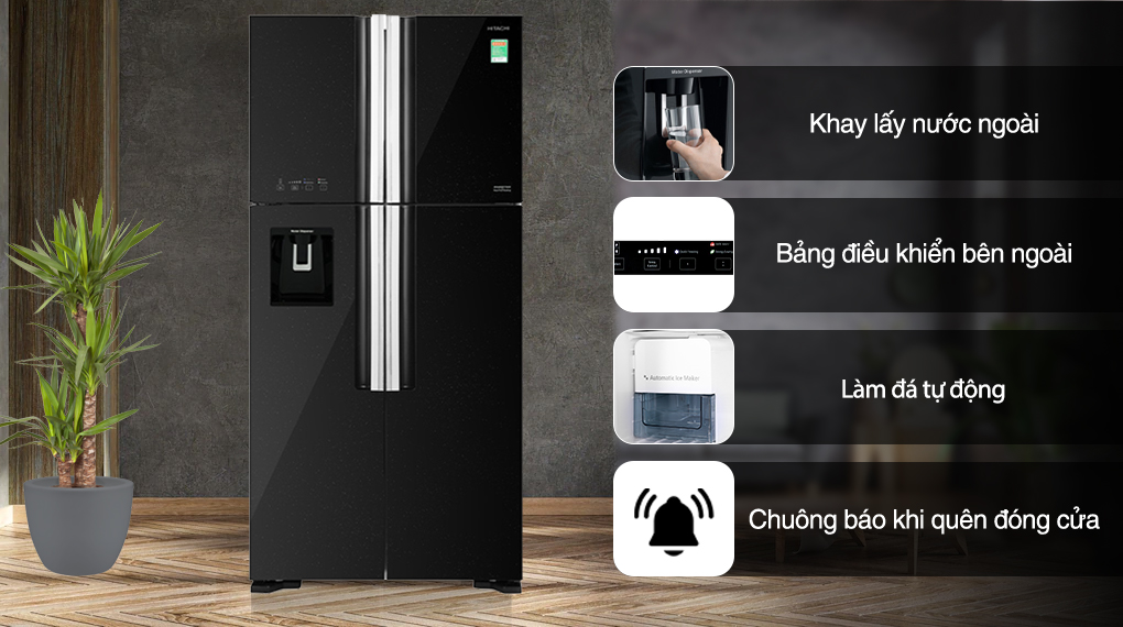 Tủ lạnh Hitachi Inverter 540 lít Multi Door R-FW690PGV7X GBK - Ảnh 2