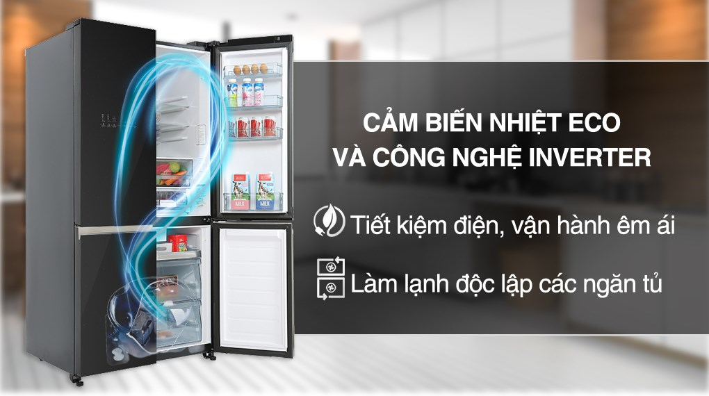 Tủ lạnh Hitachi Inverter 569 lít Multi Door R-WB640VGV0 GBK - Ảnh 5