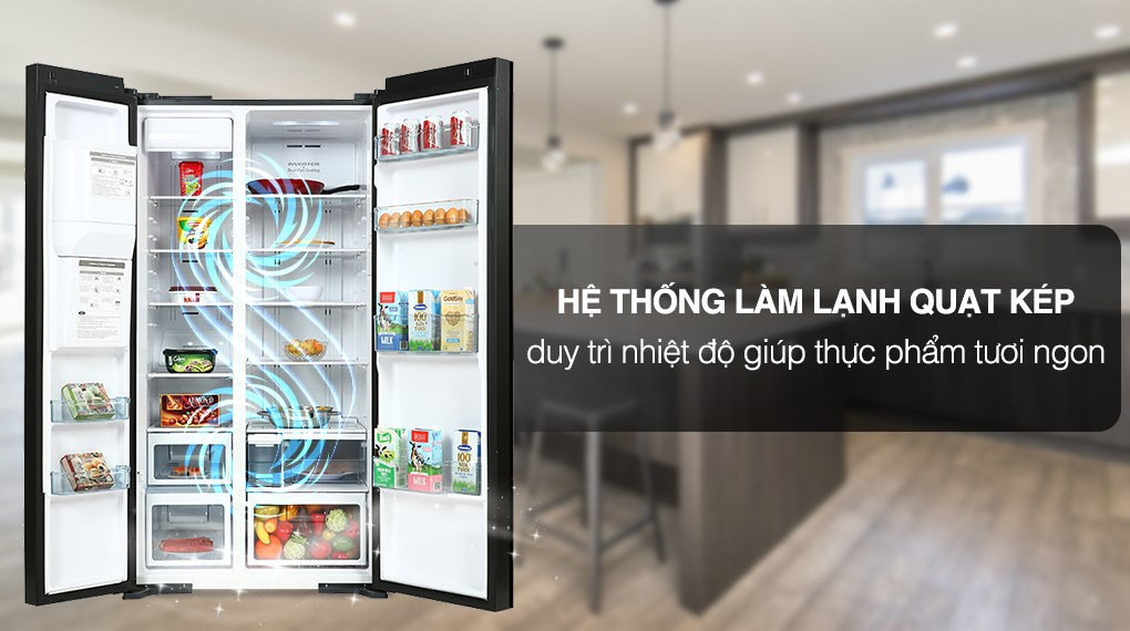 Tủ lạnh Hitachi Inverter 573 lít Side By Side R-SX800GPGV0 GBK - Ảnh 3