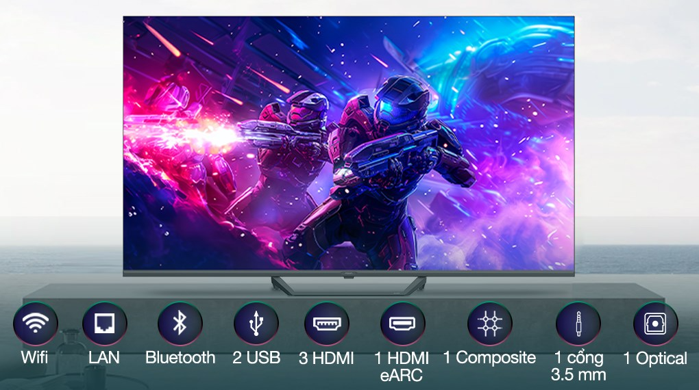 Google Tivi QLED Aqua 4K 55 inch AQT55S80EUX - Ảnh 2