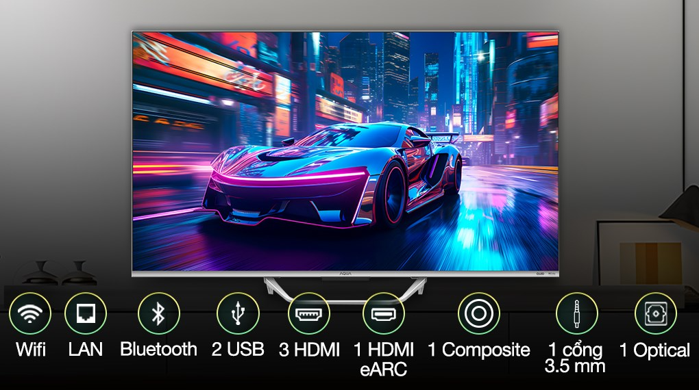 Google Tivi QLED Aqua 4K 43 inch AQT43S800UX - Ảnh 2